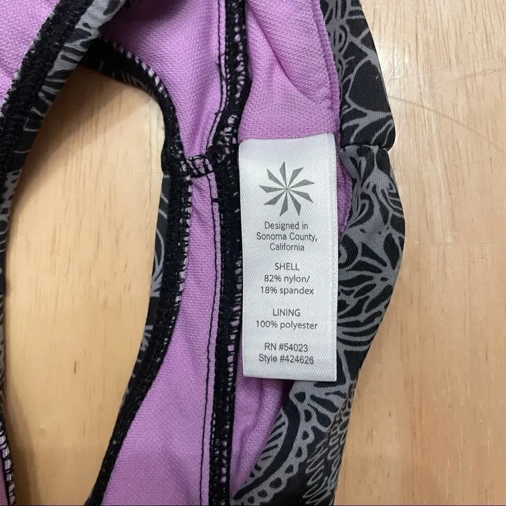 Athleta Playa Bikini Bottoms Gray Paisley XS
